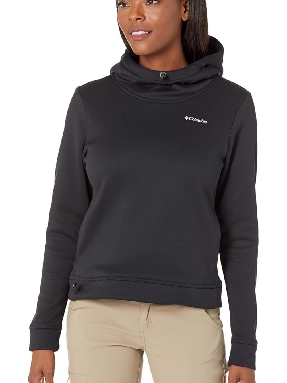 Columbia NWT W out shield dry fleece Black Funnel Neck Pullover Hoodie